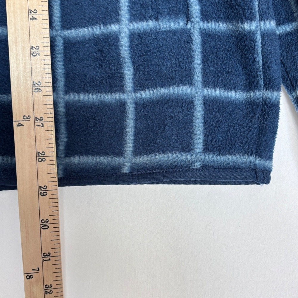 Goodfellow & Co Mens Blue Grid Fleece Quarter Zip Pullover Sweater Large - Picture 5 of 6